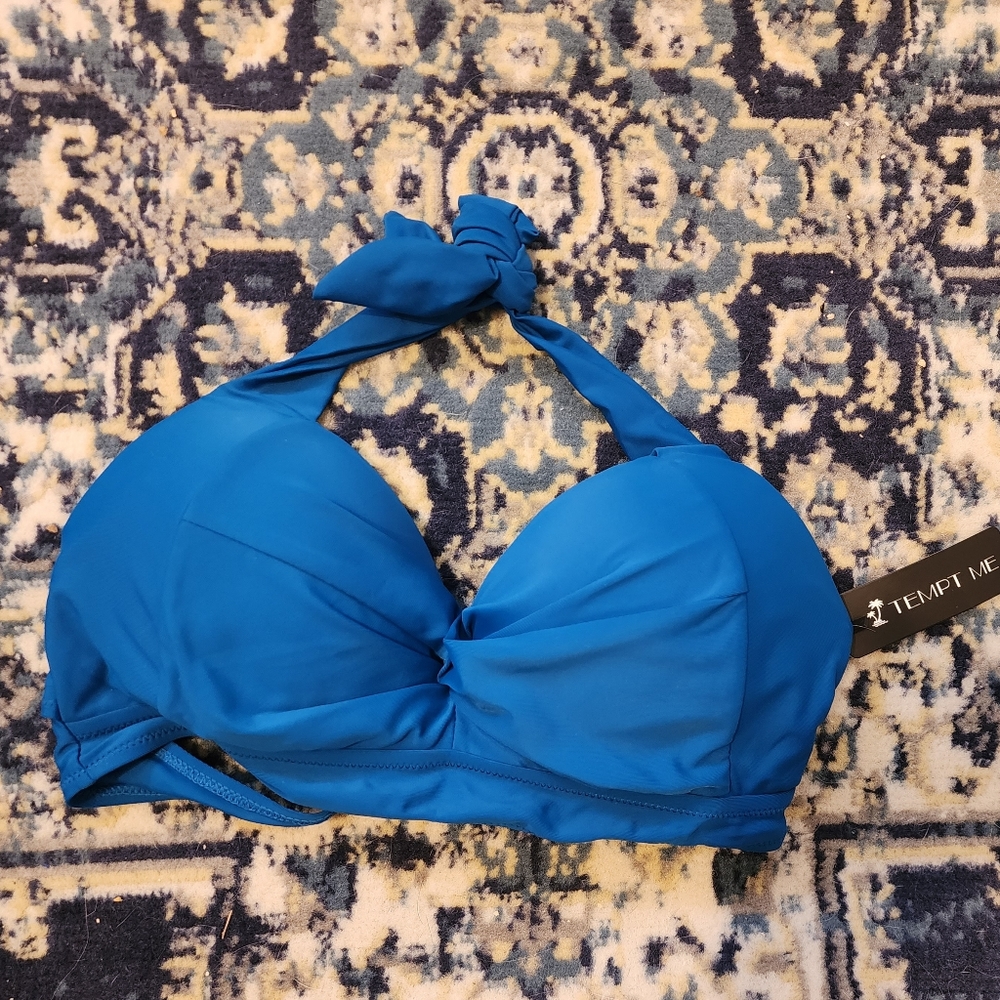 Pushup teal bikini top